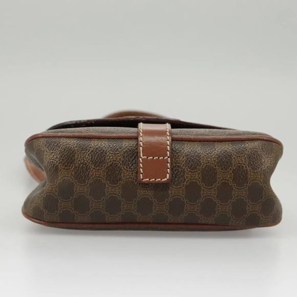 CELINE Macadam Canvas Shoulder Bag PVC Leather Brown Gold Auth 100176 - Picture 5 of 16